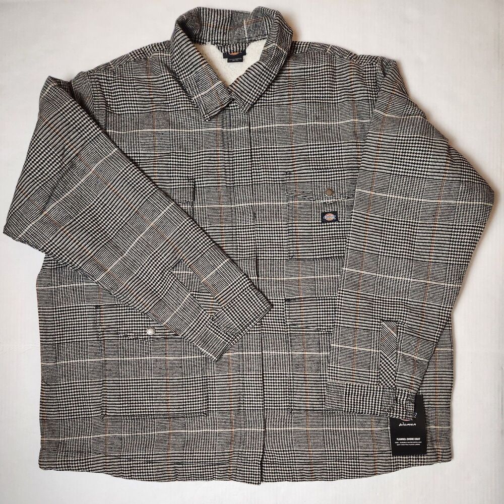 Dickies Women’s Sherpa Lined Woven Jacket 2XL Black White